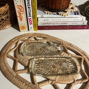 Vintage set of 2 clear glass butter dishes 🧈